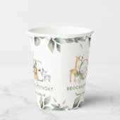 Gobelets En Papier Jungle Animaux Végétation Sauvage Un 1er anniversa (Droite)