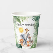 Gobelets En Papier Jungle fête animaux mignons enfants bébé anniversa (Recto)