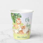 Gobelets En Papier Jungle Safari Animaux Oh Baby shower Garçon (Verso)
