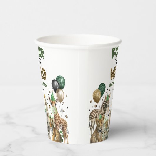 Gobelets En Papier Jungle Safari Animaux Quatre Ever Wild 4e annivers (Droite)