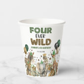 Gobelets En Papier Jungle Safari Animaux Quatre Ever Wild 4e annivers (Recto)