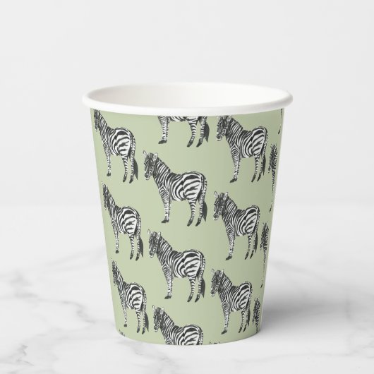 Gobelets En Papier Jungle Zebra Motif sauvage (Verso)