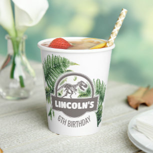Gobelets En Papier Jurassic Anniversaire Coupes de papier