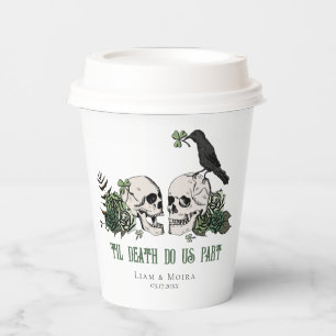 Gobelets En Papier Jusqu'à la mort Fleur de crâne gothique Mariage ir