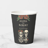 Gobelets En Papier Jusqu'à la mort nous séparons rose squelette maria (Recto)