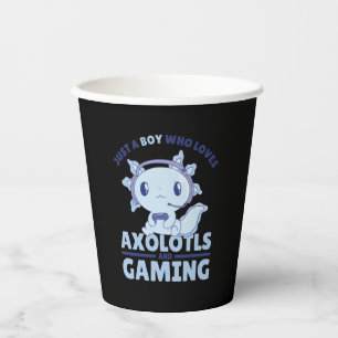 Gobelets En Papier Juste Un Garçon Qui Aime Les Axolotls Et Le Jeu