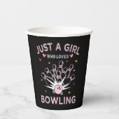 Gobelets En Papier Juste Une Fille Qui Aime Le Bowling (Recto)