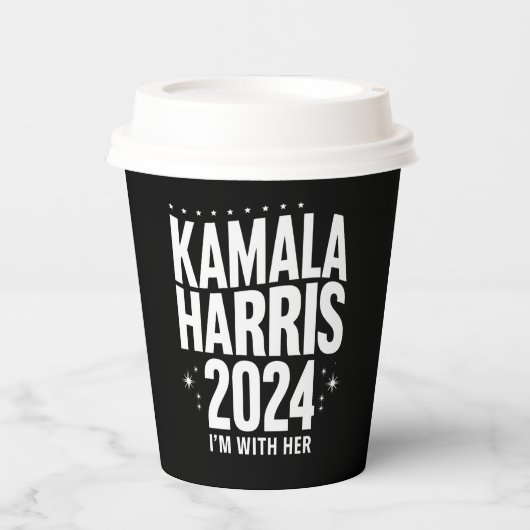 Gobelets En Papier Kamala 2024 Soutenez I'm With Her Kamala Harris (Recto)