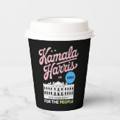 Gobelets En Papier Kamala Harris 2024 Social-démocrate Vote Blue (Recto)