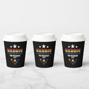 Gobelets En Papier Kamala Harris Arc-en-ciel Fierté Gay LGBT Élection