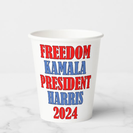 Gobelets En Papier Kamala Harris Coupe papier de liberté 2024 (Recto)