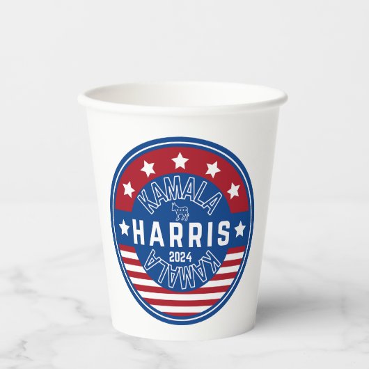 Gobelets En Papier Kamala Harris Madame la Présidente 2024 (Recto)