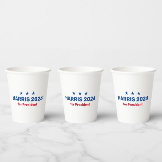 Gobelets En Papier Kamala Harris Pour Président 2024 (Multi)