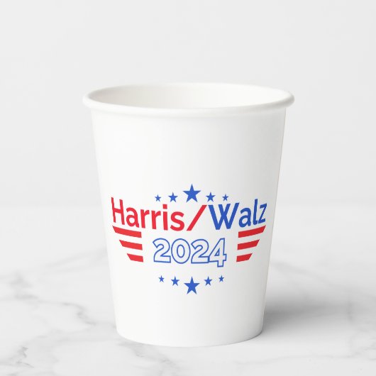 Gobelets En Papier Kamala Harris Tim Walz Election 2024 (Verso)