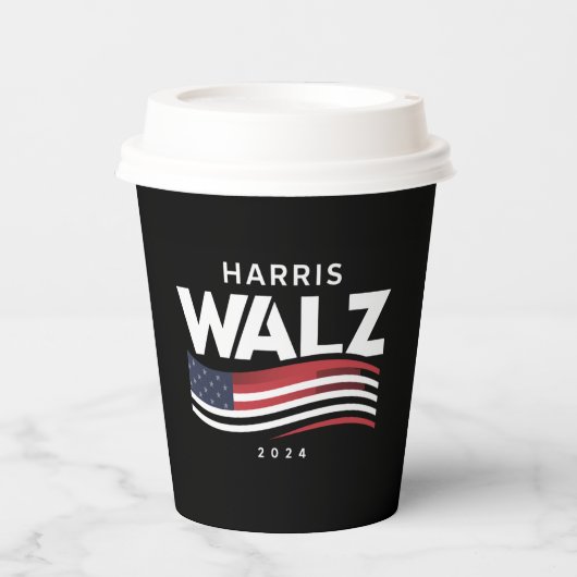 Gobelets En Papier Kamala Harris Tim Walz Valse 2024 Election (Recto)