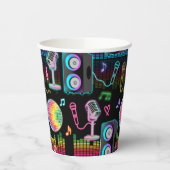 Gobelets En Papier Karaoke Neon Glow Singing Music Party (Gauche)