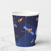Gobelets En Papier Kawaii Cute astronaute bleu réutilisable durable (Droite)