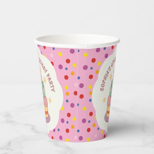 Gobelets En Papier Kawaii Frog gâteau d'anniversaire personnalisé (Droite)
