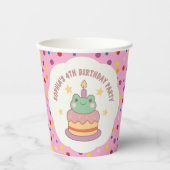Gobelets En Papier Kawaii Frog gâteau d'anniversaire personnalisé (Recto)
