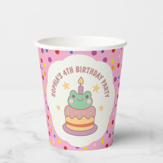 Gobelets En Papier Kawaii Frog gâteau d'anniversaire personnalisé