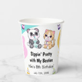 Gobelets En Papier Kawaii Panda & Tiger Bubble Tea Anniversaire de en (Verso)