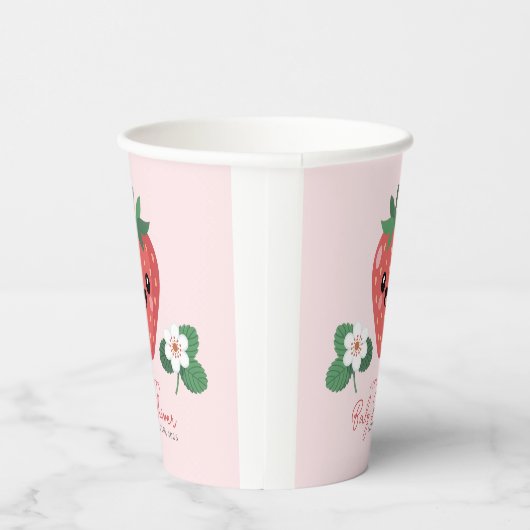 Gobelets En Papier Kawaii Strawberry Baby Shower (Droite)