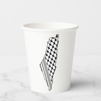 Gobelets En Papier Keffiyeh, carte de Palestine Kufiya