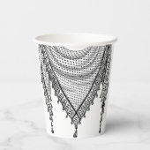 Gobelets En Papier Keffiyeh Écharpe palestinienne tissu traditionnel (Verso)