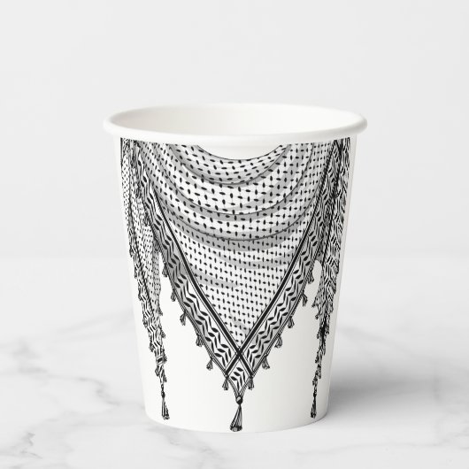 Gobelets En Papier Keffiyeh Écharpe palestinienne tissu traditionnel (Verso)