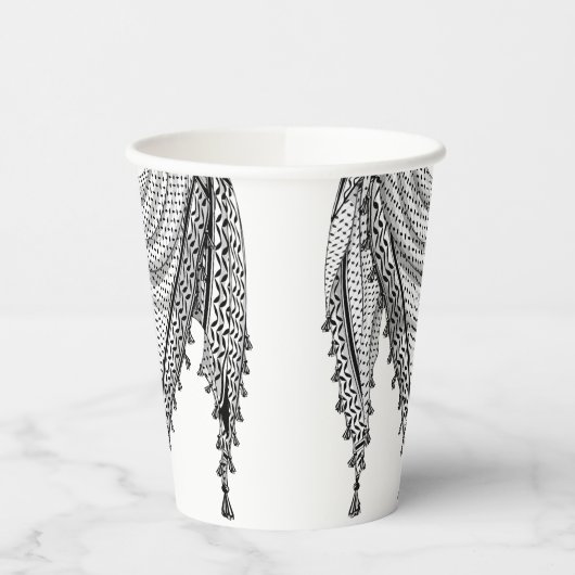 Gobelets En Papier Keffiyeh Écharpe palestinienne tissu traditionnel (Gauche)