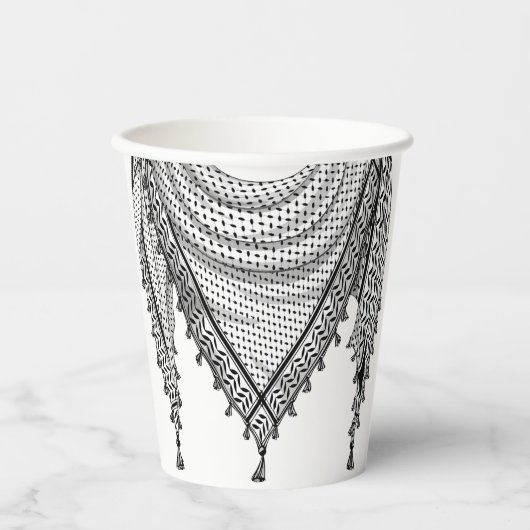 Gobelets En Papier Keffiyeh Écharpe palestinienne tissu traditionnel (Recto)