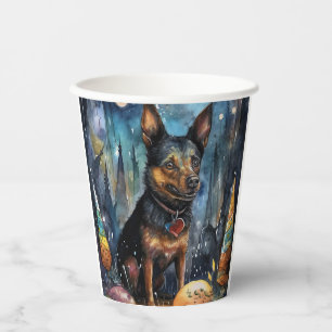 Gobelets En Papier Kelpie australienne d'Halloween avec la peur Citro