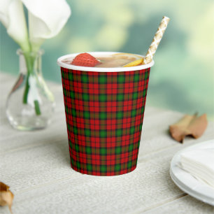 Gobelets En Papier Kerr Clan Scottish Plaid Motif Christmas
