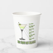 Gobelets En Papier Key Lime Pie Martini Cocktail Recette Art (Verso)