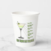 Gobelets En Papier Key Lime Pie Martini Cocktail Recette Art (Recto)