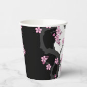 Gobelets En Papier Kimono japonais Sakura noir et blanc (Gauche)