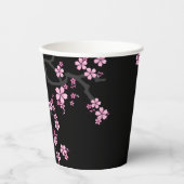 Gobelets En Papier Kimono japonais Sakura noir et blanc (Recto)