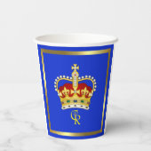 Gobelets En Papier King Charles III Monogramme et Couronne (Verso)