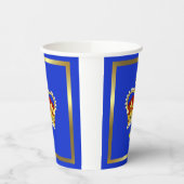 Gobelets En Papier King Charles III Monogramme et Couronne (Gauche)