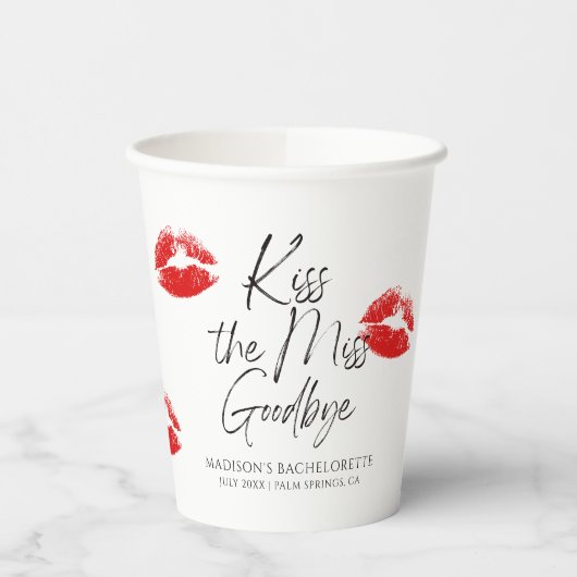 Gobelets En Papier Kiss The Miss Goodbye Bachelorette (Gauche)