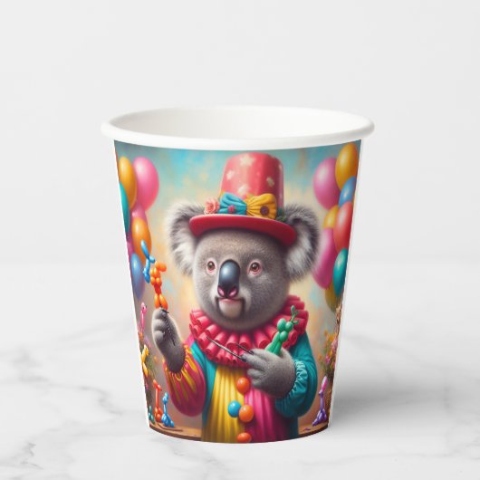 Gobelets En Papier Koala Clown (Recto)