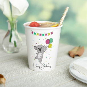 Gobelets En Papier Koala Vous Souhaite Un Joyeux Anniversaire Koalas