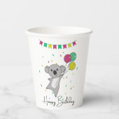 Gobelets En Papier Koala Vous Souhaite Un Joyeux Anniversaire Koalas  (Recto)