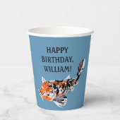 Gobelets En Papier Koi Fish Illustration Orange, fête d'anniversaire  (Verso)