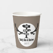 Gobelets En Papier La chasse rustique à la canne se déroule au-dessus (Verso)