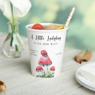 Gobelets En Papier La coccinelle aquarelle est en route ! shower bébé
