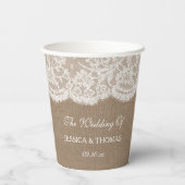 Gobelets En Papier La collection de Mariages Burlap & Lace (Verso)