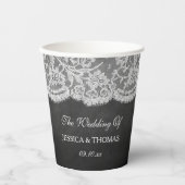 Gobelets En Papier La collection de Mariages Chalkboard & Lace (Recto)