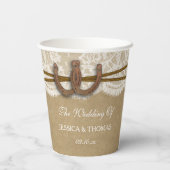 Gobelets En Papier La collection de Mariages Kraft, Lace & Horseshoe (Verso)