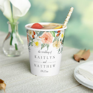 Gobelets En Papier La collection de Mariages Spring Blossoms
